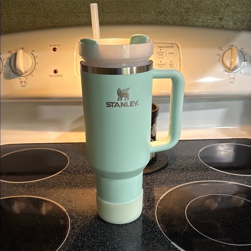 Stanley Pastel Green Travel Mug with Straw
